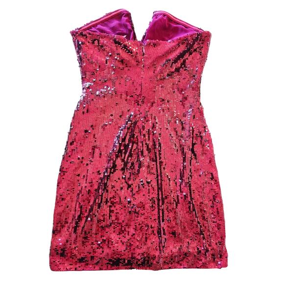Ramy Brook Skyla Sequined Strapless Mini Dress Plum Berry 2 NWT Burgundy - Picture 4 of 6